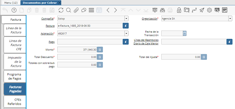 Documento por Cobrar