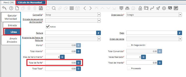 Cálculo de morosidad