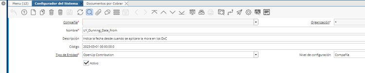 Configurador del Sistema