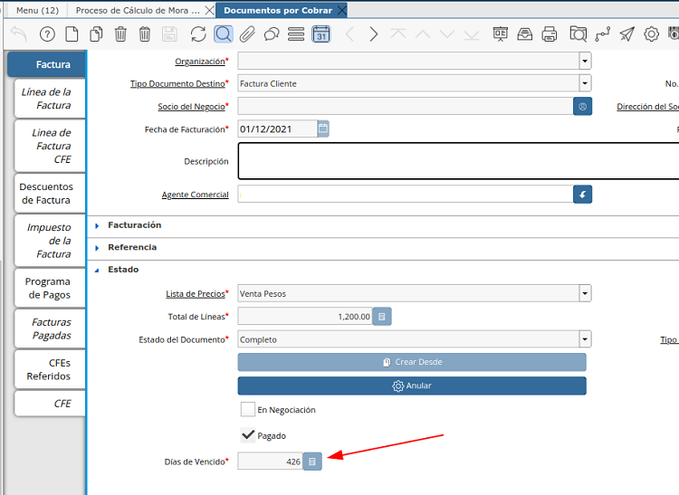 Documento por Cobrar