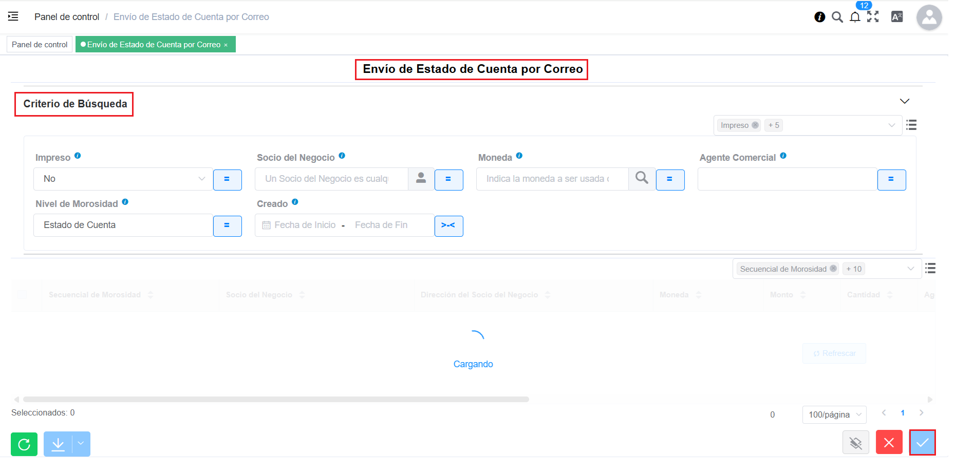 Envío de Estado de Cuenta