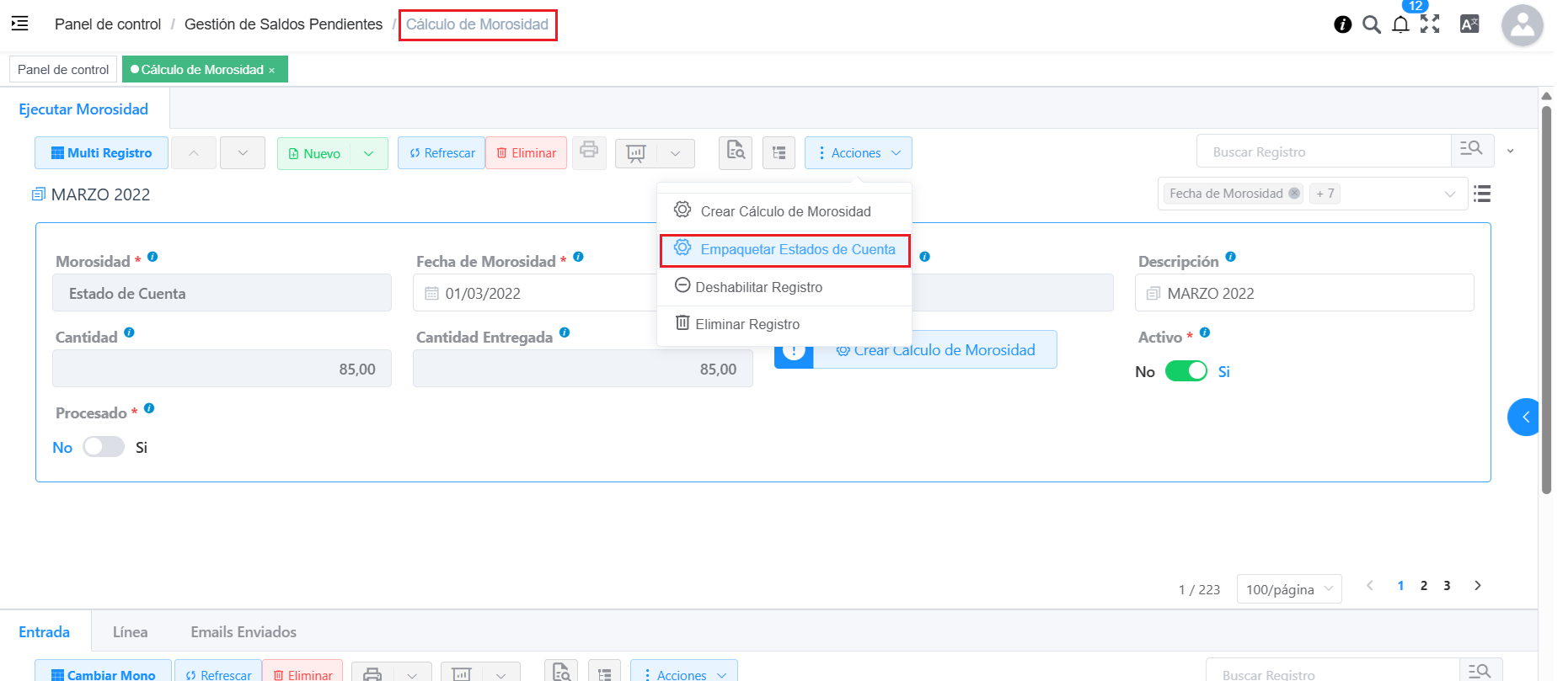 Empaquetar Estados de Cuenta