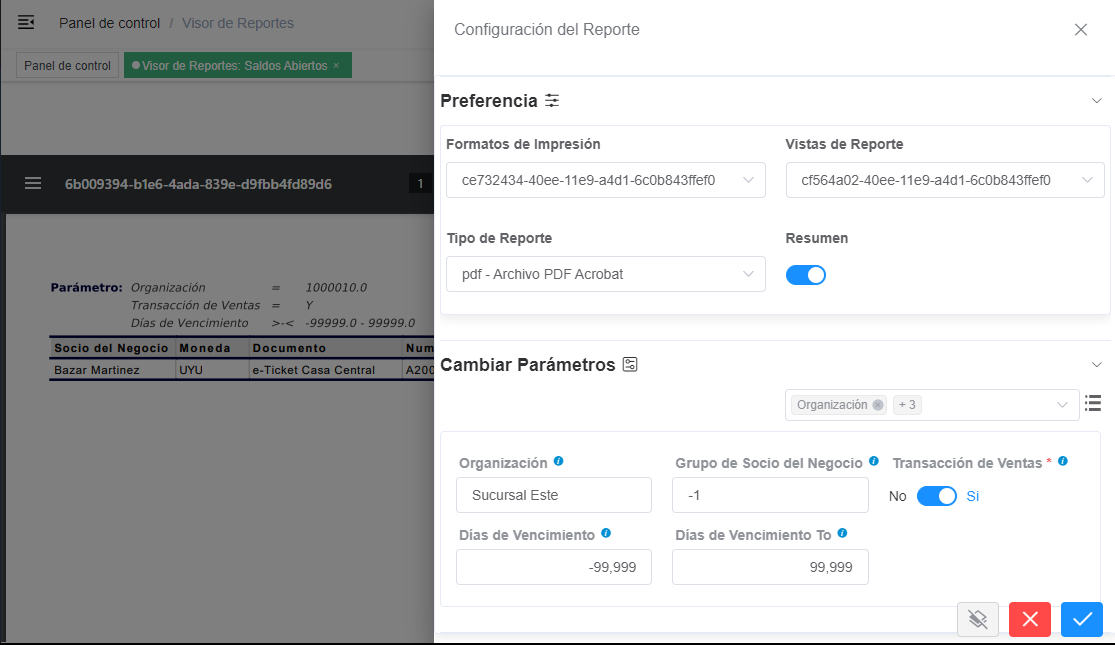 Ejemplo de un Reporte