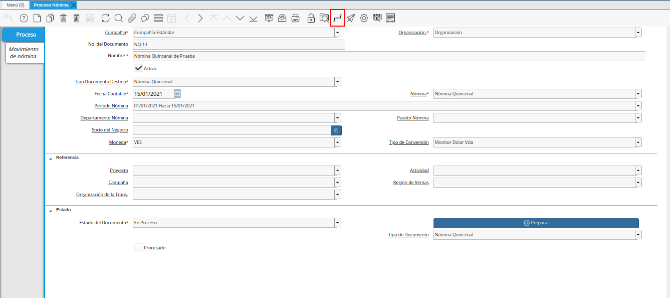 Icono Flujo de Trabajo Activo