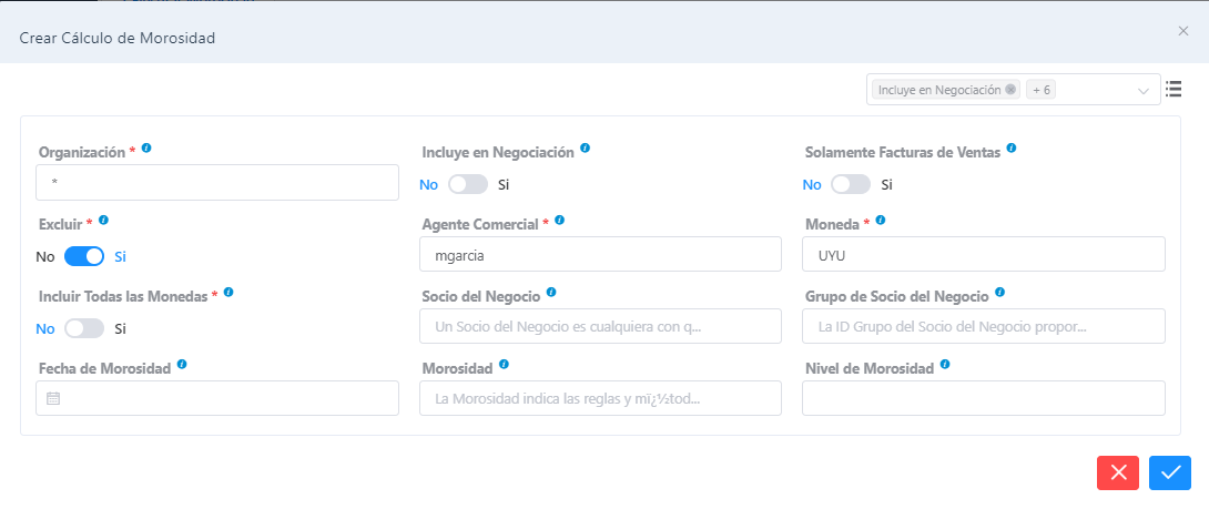 Crear Cálculo de Morosidad