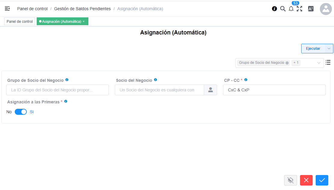 Asignación automática