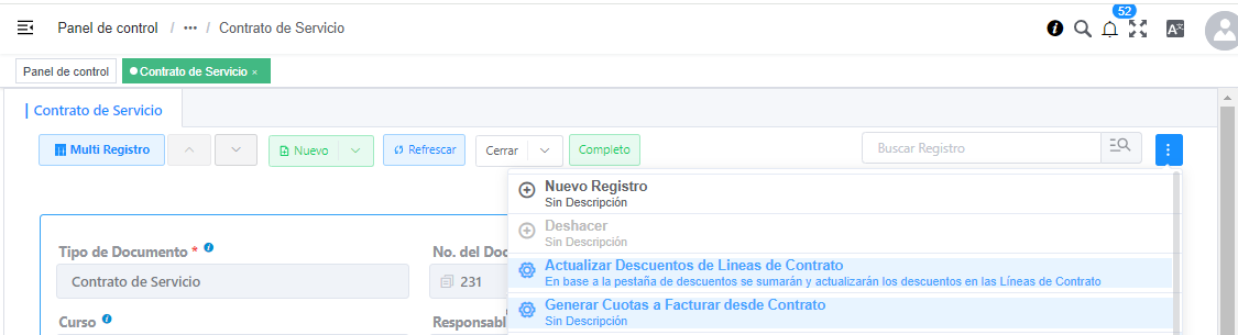 Actualización de Precios de Contrato