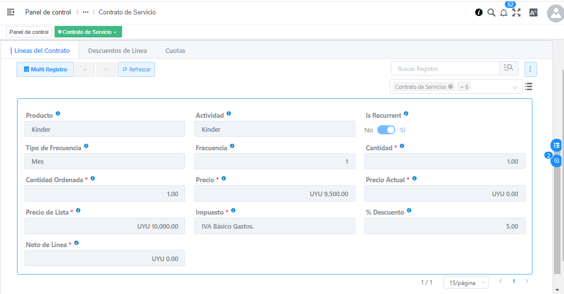 Líneas del Contrato