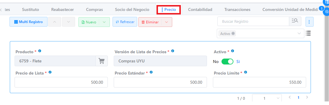 Precio