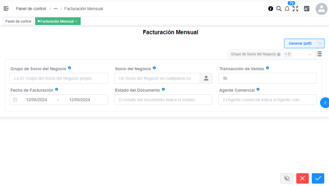 Facturación Mensual