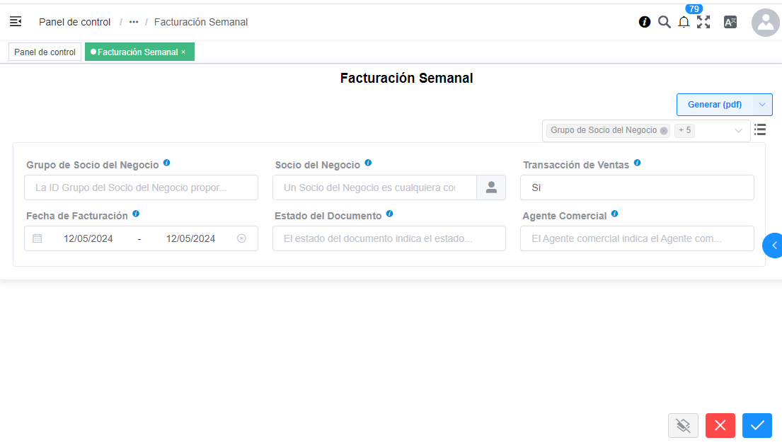 Facturación Semanal