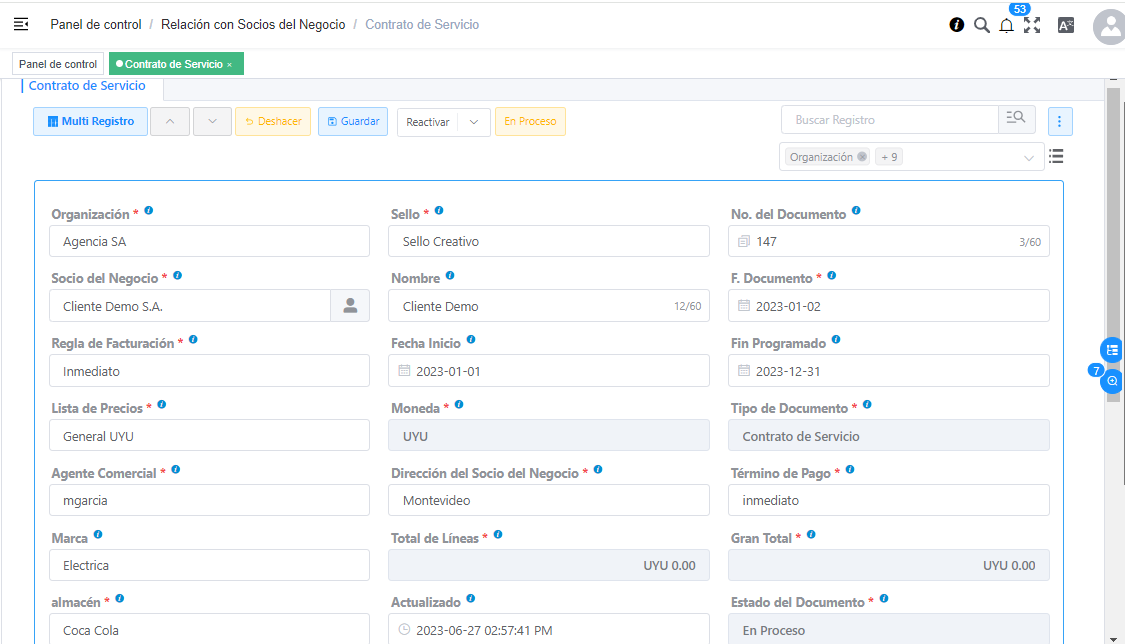 Contrato de Servicio